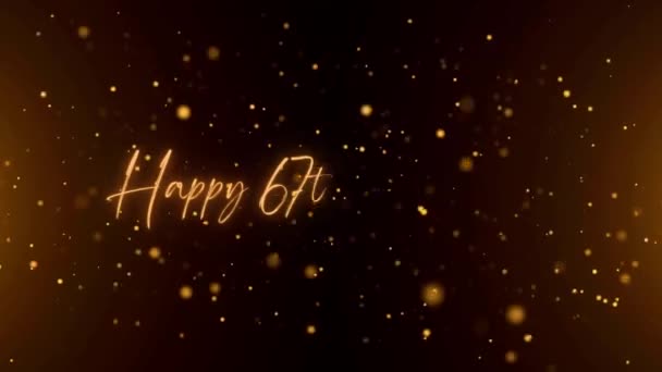 Happy Anniversary Text Animation Animated Happy 67Th Anniversary Golden Text — Video Stock