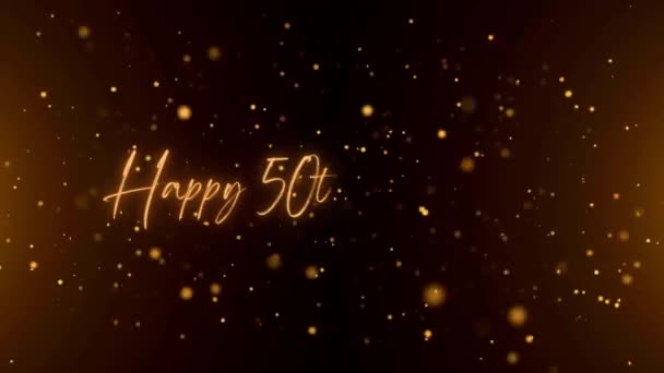 Happy Anniversary Text Animation Animated Happy 50Th Anniversary Golden Text — Video Stock