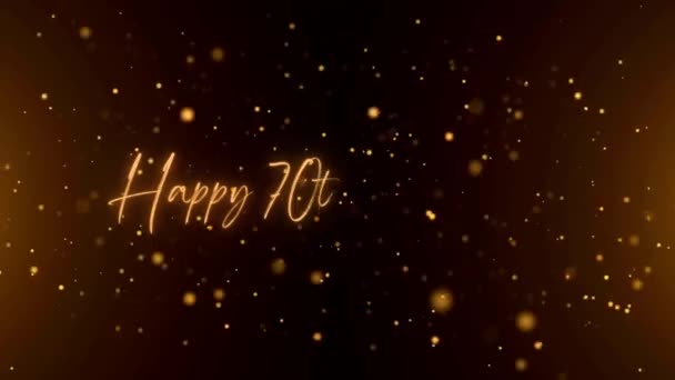 Happy Anniversary Text Animation Animated Happy 70Th Anniversary Golden Text — Stockvideo