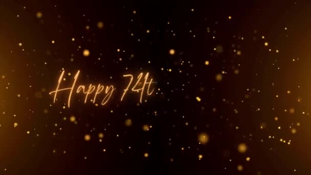 Happy Anniversary Text Animation Animated Happy 74Th Anniversary Golden Text — 图库视频影像