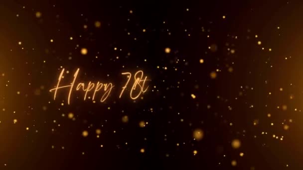 Happy Anniversary Text Animation Animated Happy 78Th Anniversary Golden Text — Stok video