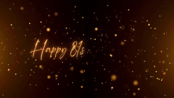 Happy Anniversary Text Animation Animated Happy 81St Anniversary Golden Text — Stock video