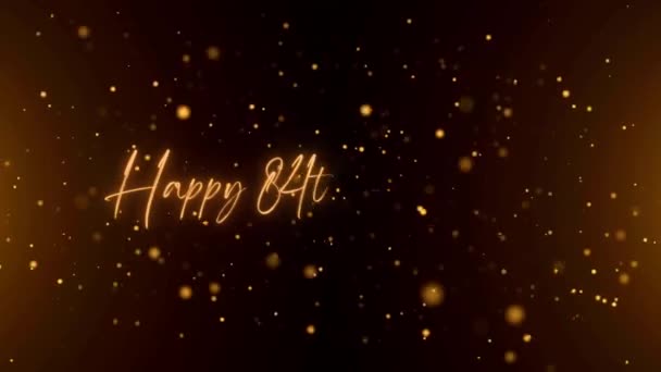 Happy Anniversary Text Animation Animated Happy 84Th Anniversary Golden Text — стокове відео