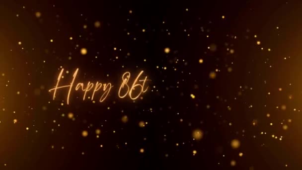 Happy Anniversary Text Animation Animated Happy 86Th Anniversary Golden Text — Video