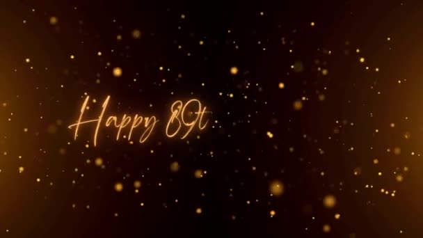 Happy Anniversary Text Animation Animated Happy 89Th Anniversary Golden Text — Video Stock
