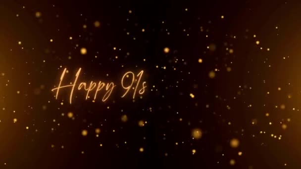 Happy Anniversary Text Animation Animated Happy 91St Anniversary Golden Text — Stock video