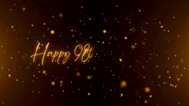 Happy Anniversary Text Animation Animated Happy 98Th Anniversary Golden Text — Αρχείο Βίντεο