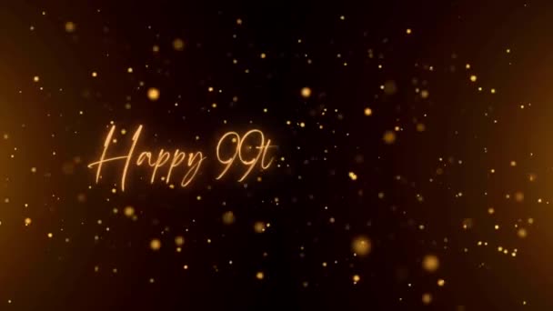 Happy Anniversary Text Animation Animated Happy 99Th Anniversary Golden Text — Stockvideo