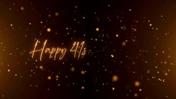 Happy Anniversary Text Animation Animated Happy 41St Anniversary Golden Text — Stockvideo
