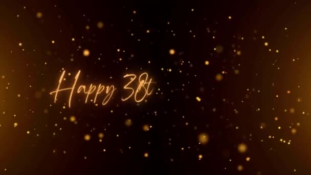 Happy Anniversary Text Animation Animated Happy 38Th Anniversary Golden Text — Stock video
