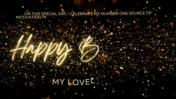 Happy Birthday Wishes Wife Gold Text Animation Animated Happy Birthday — Videoclip de stoc