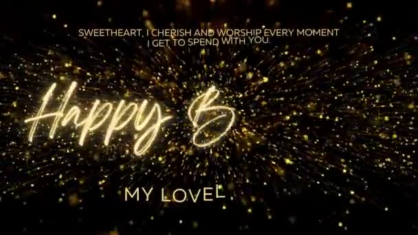 Happy Birthday Wishes Wife Gold Text Animation Animated Happy Birthday — Video