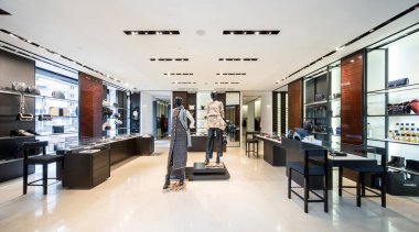 Kyiv, Ukraine, September 27, 2018. Interior of Chanel Boutique - luxury high fashion showroom. Main exposition.