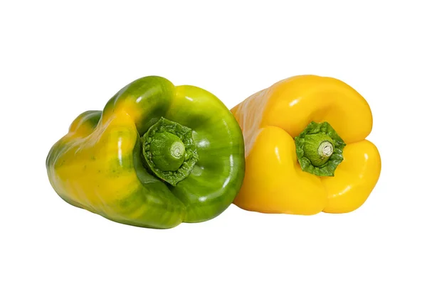 Pimiento Amarillo Verde Pimentón Aislado Sobre Fondo Blanco — Foto de Stock