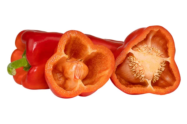 Roter Pfeffer Paprika Isoliert Auf Weißem Hintergrund Stockbild