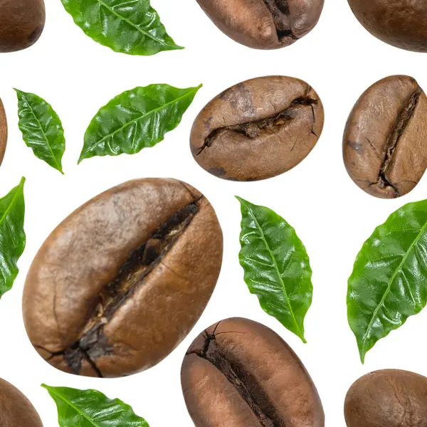 コーヒー豆のシームレスなパターン — ストック写真