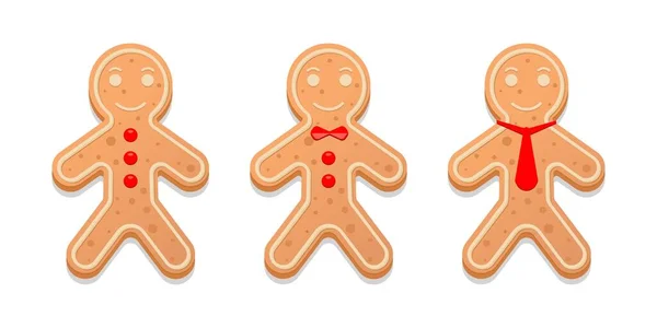 Cookie Gingerbread White Background Gingerbread Man Vector Illustration Eps — Stock vektor