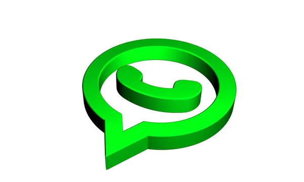 Whatsapp Logo Rendu Plat Design Isolé Sur Fond Blanc Trois — Photo