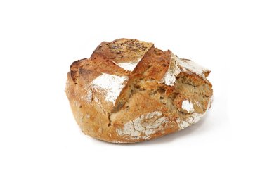 Beyaz arka planda izole edilmiş tahıl ekmeği