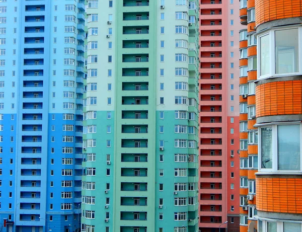 Colored Walls New Multi Storey Apartments — 스톡 사진