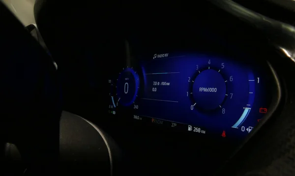 LED Dashboard With Digital System Indication In Car