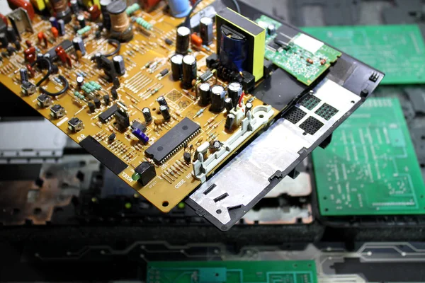 Tablero Radio Con Microchips Componentes Stand Taller — Foto de Stock