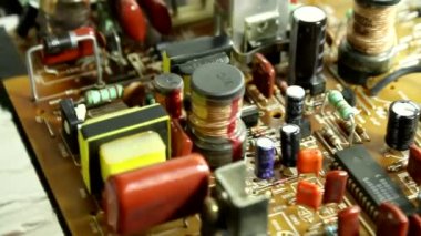 Electronic board on a rotating stand with original sound of servo motor video footage