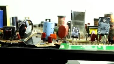 Rotation of electronic board with radio components with original sound of servo mechanism 