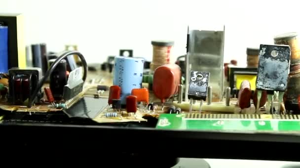 Rotation Electronic Board Radio Components Original Sound Servo Mechanism — Stock Video