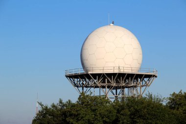 Metal tower of aeronautical meteorological spherical radar antenna outdoor 