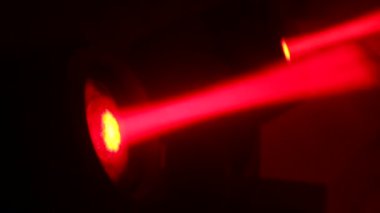 Multicolored rays of spotlights to illuminate the scene with blurry focus video footage