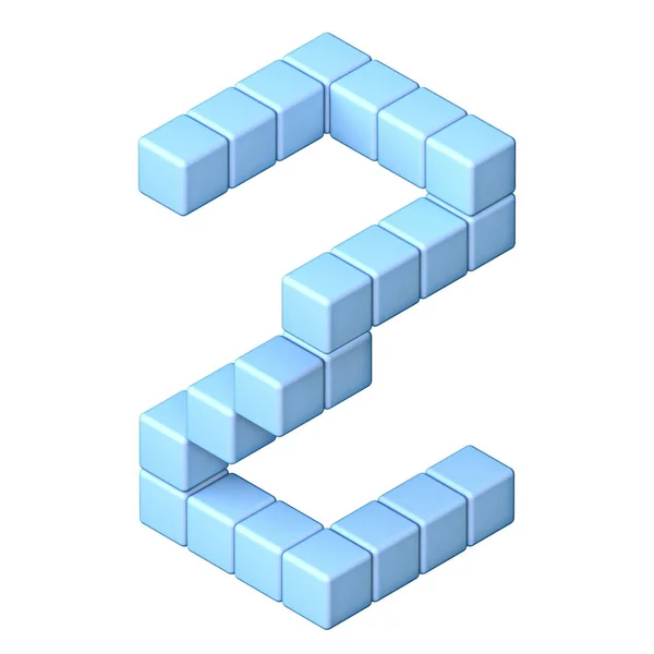 Blue Cube Orthographic Font Letter Render Ilustração Isolada Sobre Fundo — Fotografia de Stock