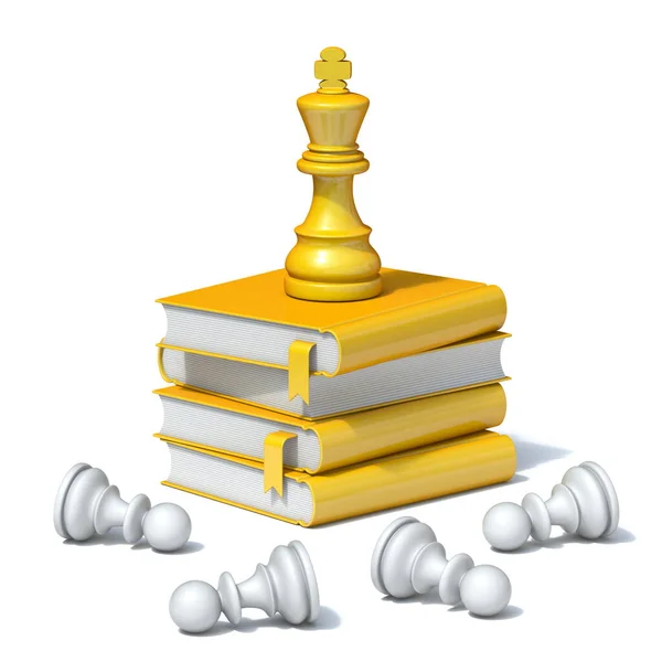 Chess King Standing Books Education 렌더링 일러스트 렌더링 일러스트 — 스톡 사진