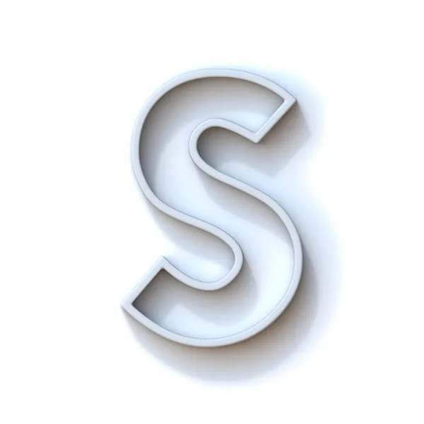 Серый Экструдированный Шрифт Теневым Изображением Буквы Белом Фоне — стоковое фото