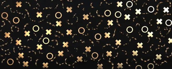 Золотий Конфетті Ілюстрація Візуалізації Ізольована Чорному Фоні — стокове фото