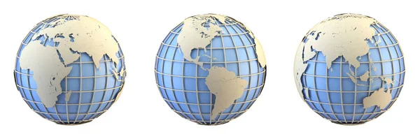 Earth Globe Rendering Illustration Isolated White Background — Stock Photo, Image