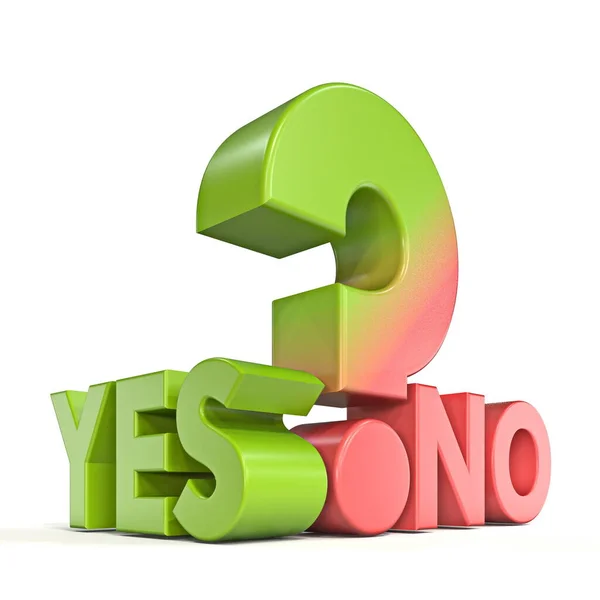 Yes Question Rendering Illustration Isolated White Basic — стоковое фото