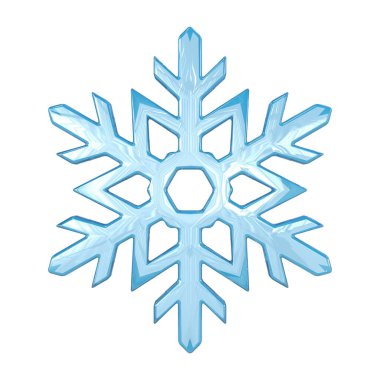 Noel kar taneleri basitçe 3D biçimlendirir. Resim beyaz arkaplanda izole edilir.