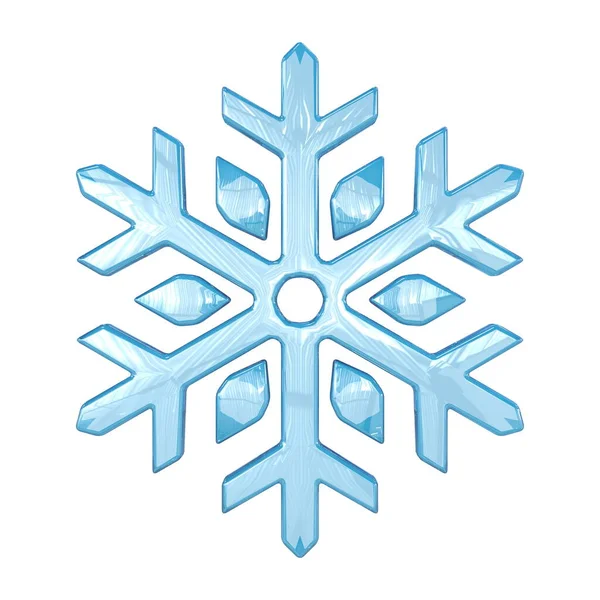 Christmas Snowflake Bold Rendering Illustration Isolated White Background — Stockfoto