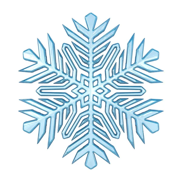 Χριστουγεννιάτικη Νιφάδα Χιονιού Πολύπλοκο Σχήμα Απόδοση Εικόνα Απομονωμένη Λευκό Φόντο — Φωτογραφία Αρχείου