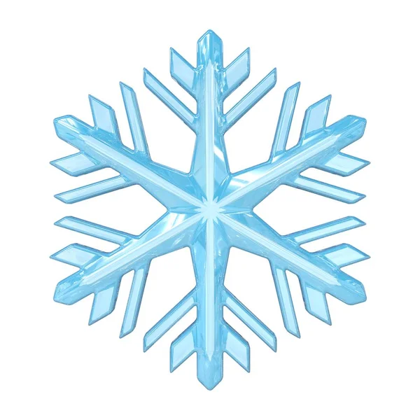 白い背景に隔離されたクリスマスの雪の結晶詳細な3Dレンダリングイラスト — ストック写真