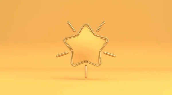 Signo Único Estrella Brillante Ilustración Representación Aislada Sobre Fondo Amarillo —  Fotos de Stock