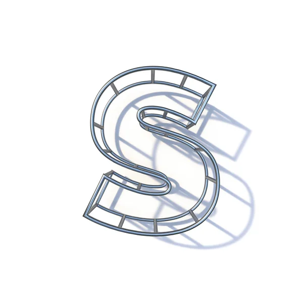 Steel Wire Frame Font Litter Render Ilustracja Odizolowana Białym Tle — Zdjęcie stockowe