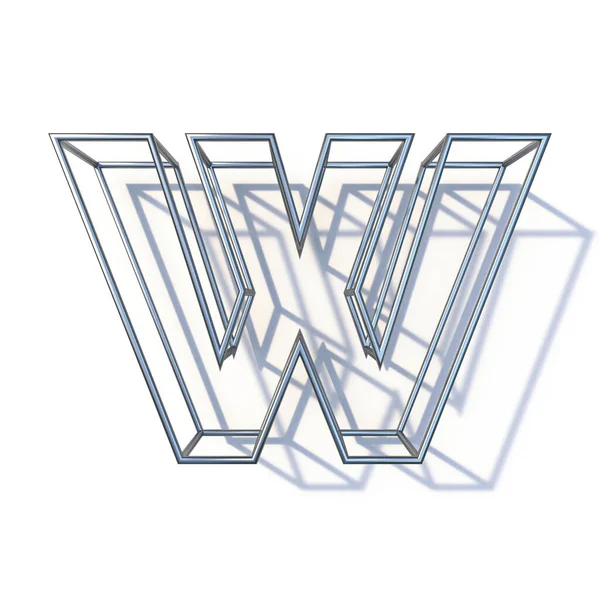 Steel Wire Frame Font Letter Render Illustratie Geïsoleerd Witte Achtergrond — Stockfoto