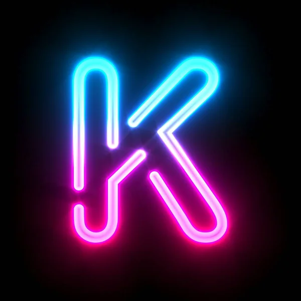 Blue Pink Glowing Neon Tube Font Letter Render Illustration Isolated — Zdjęcie stockowe