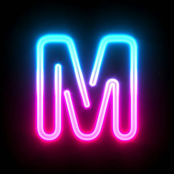 Blue Pink Glowing Neon Tube Font Letter Render Illustration Isolated — Stock Fotó