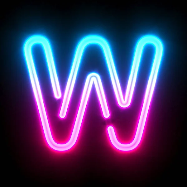 Blue Pink Glowing Neon Tube Font Letter Render Illustration Isolated — Photo