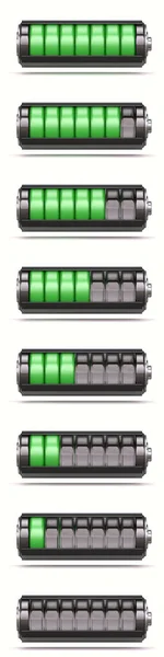 Batterisymbol Från Full Till Tom Status Rendering Illustration Isolerad Vit — Stockfoto