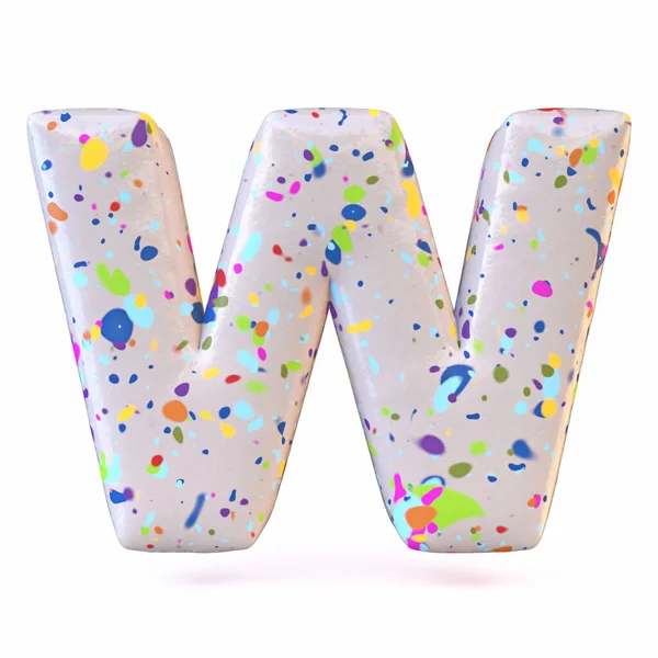 Colorful Terrazzo Pattern Font Letter Render Illustration Isolated White Background — Stockfoto
