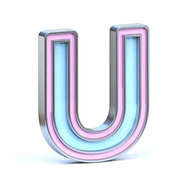 Μπλε Και Ροζ Μεταλλική Γραμματοσειρά Letter Καθιστούν Την Απεικόνιση Απομονωμένη — Φωτογραφία Αρχείου